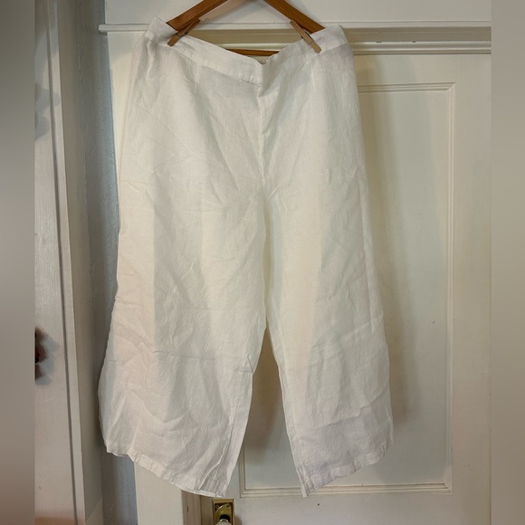 NWOT Flax Creamy White  Linen Pants Size Large - Picture 1 of 5